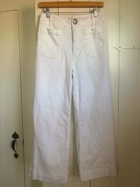 Maeve Women's White Wide-Leg Jeans